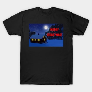 Festive Landscape Card: Merry Christmas! T-Shirt